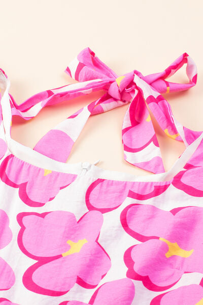 Printed Square Neck Short Sleeve Dress Dresses