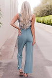 Notched Neck Tank Top and Tie Waist Wide Leg Long Pants Lounge Set Lingerie & Nightwear