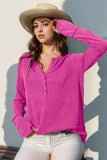 Double Take Full Size Notched Thumbhole Long Sleeve T-Shirt 