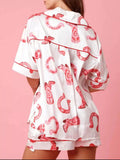 Button Up Half Sleeve Shirt and Shorts Lounge Set Lingerie & Nightwear