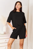 Basic Bae Full Size Soft Rayon Half Sleeve Top and Shorts Set 