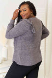 Double Take Square Neck Ruffle Shoulder Long Sleeve T-Shirt 