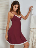 Lace Detail V-Neck Lounge Dress 