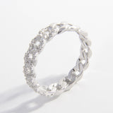 925 Sterling Silver Inlaid Zircon Ring 