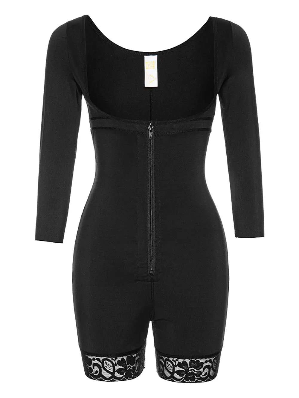Full Size Zip Up Lace Detail Long Sleeve Shapewear Lingerie & Nightwear