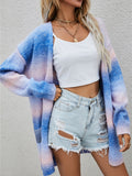 Angel Wings Full Size Pocketed Open Front Gradient Cardigan 