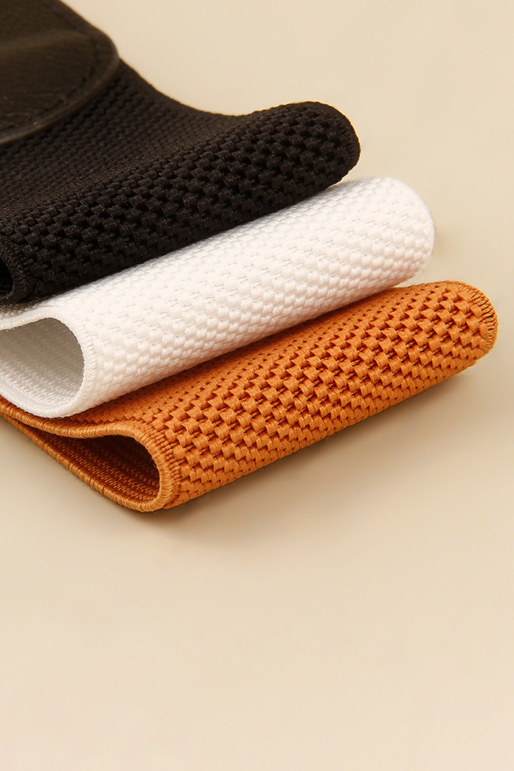 Ribbed Alloy Buckle Elastic Belt 