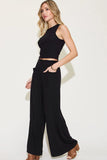 Basic Bae Full Size Ribbed Tank and Wide Leg Pants Set 
