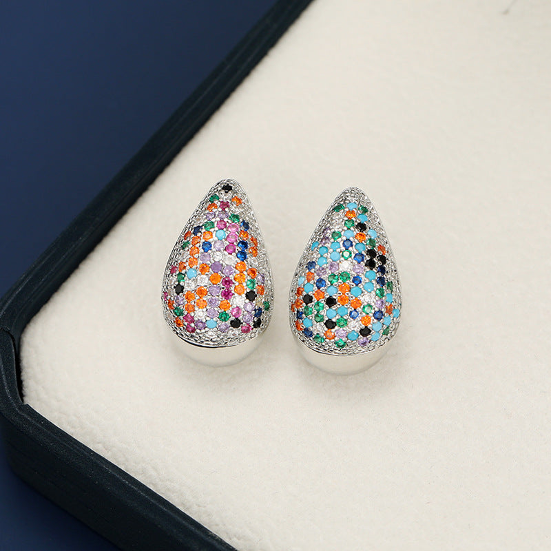 18K Gold-Plated Zircon Teardrop Earring 
