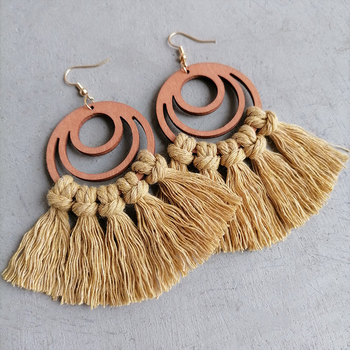 Tassel Detail Geometric Earrings 