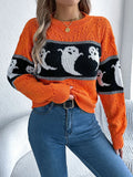Ghost Round Neck Long Sleeve Sweater 