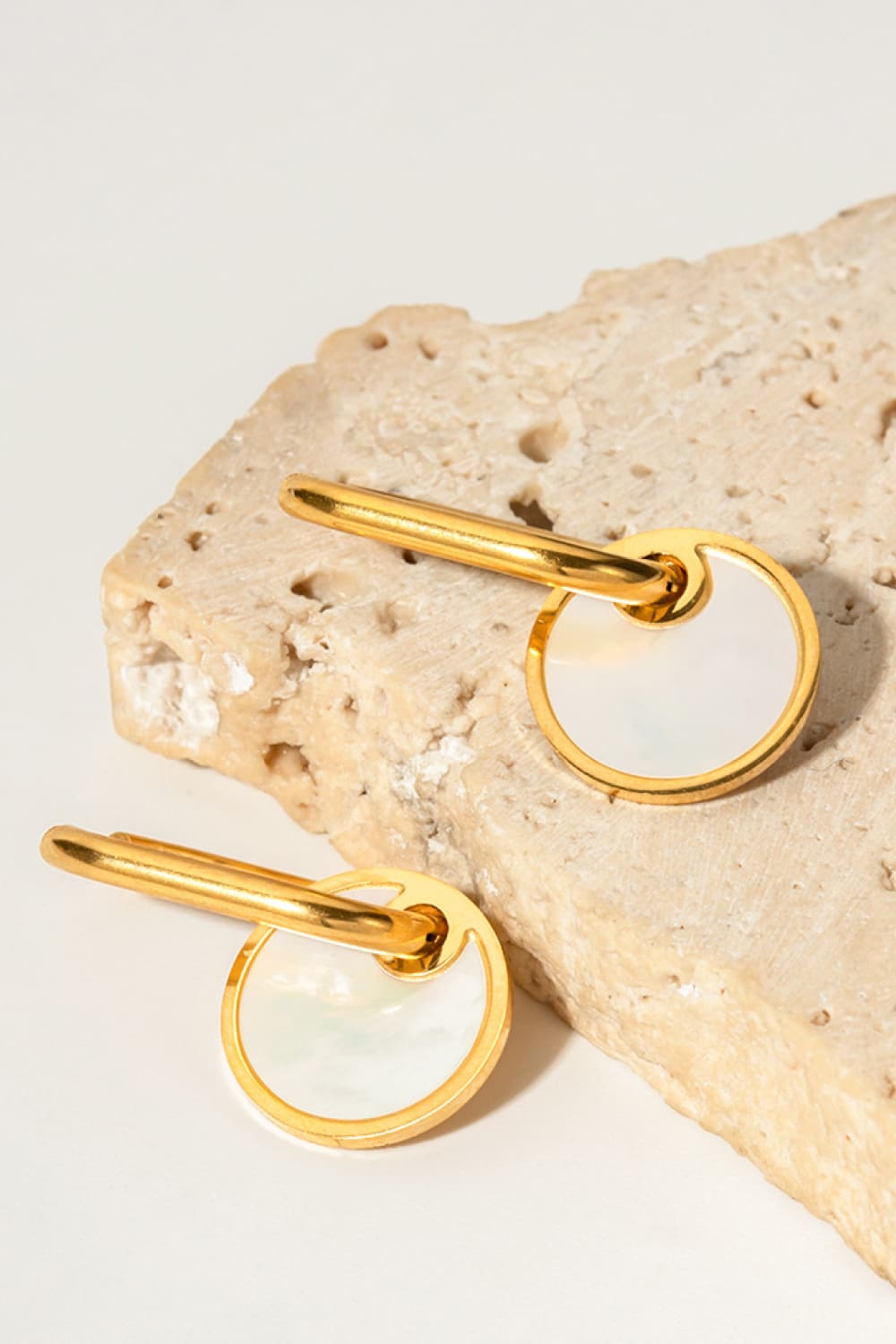 Copper White Mother-Of-Pearl Drop Earrings 