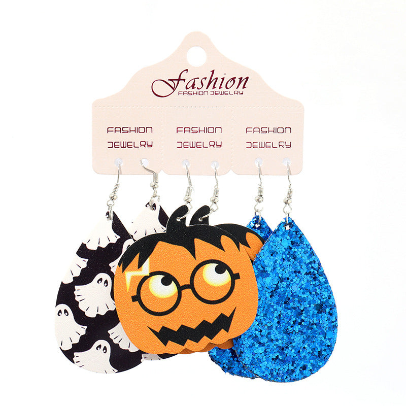 Teardrop Shape Halloween Theme Dangle Earrings 