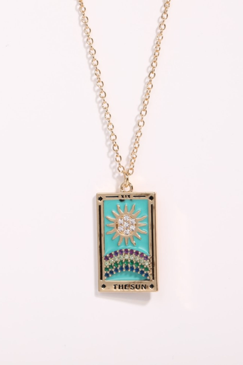 Tarot Card Pendant Stainless Steel Necklace 