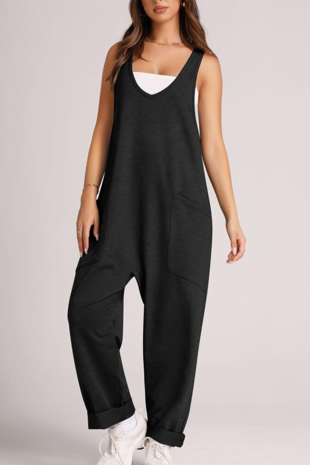 Lovelet Wide Strap Jumpsuit with Pockets 