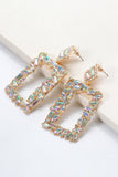 Square Shape Glass Stone Dangle Earrings 