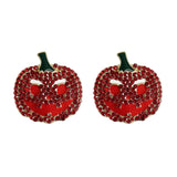 Demon Pumpkin Rhinestone Alloy Earrings 