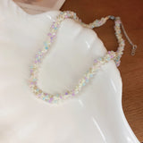 Titanium Steel Rice Bead Necklace 