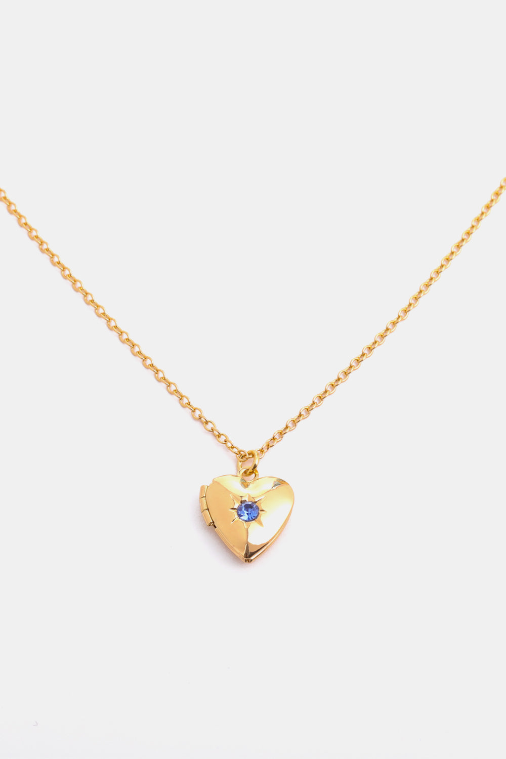Zircon Heart Shape 14K Gold-Plated Pendant Necklace 