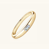 925 Sterling Silver Inlaid Moissanite Ring 