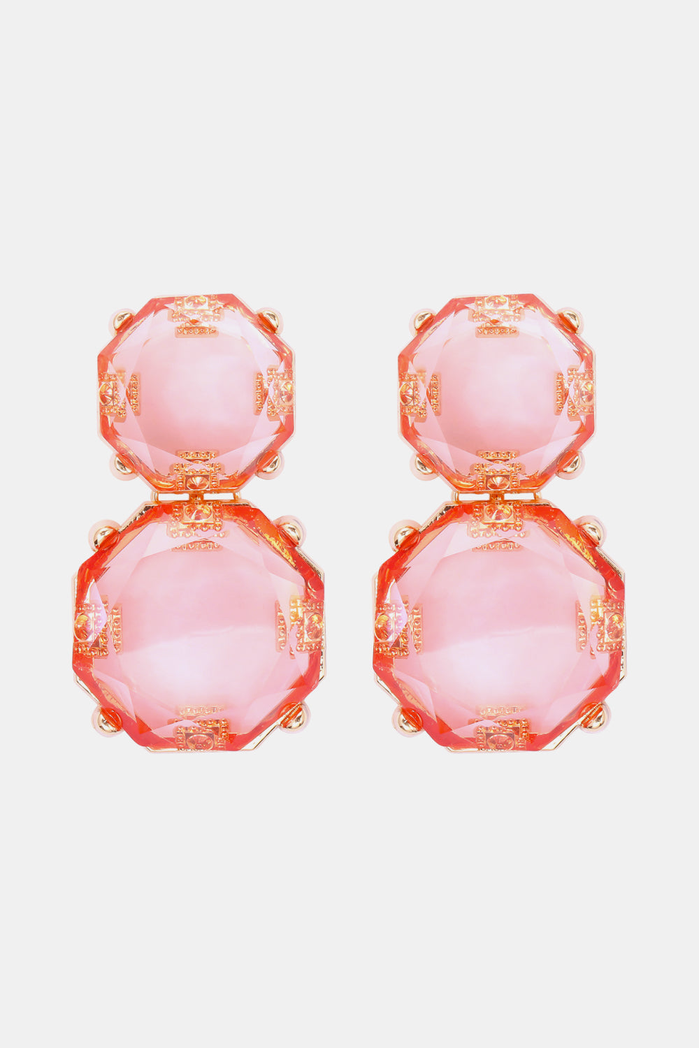 Geometrical Shape Zinc Alloy Frame Dangle Earrings 