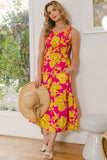 ODDI Full Size Floral Smocked Ruffled Midi Dress Dresses