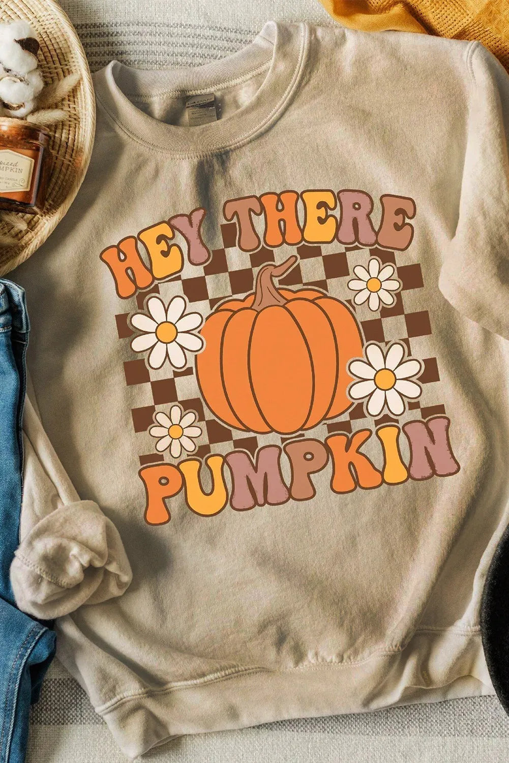 Pumpkin Graphic Long Sleeve Sweatshirt 