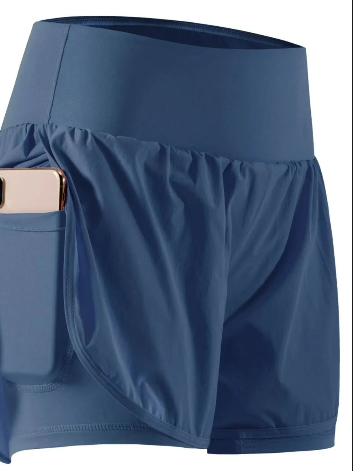 Pocketed High Waist Active Shorts 