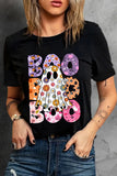 BOO Ghost Graphic Round Neck Short Sleeve T-Shirt 