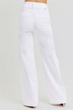 RISEN Full Size Tummy Control Double Button Wide Leg Jeans 