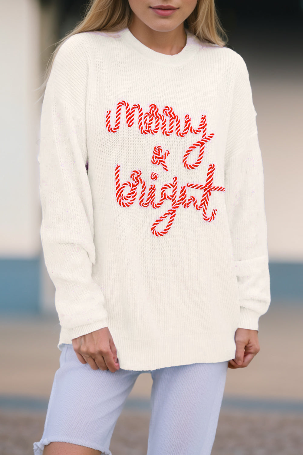 MERRY & BRIGHT Round Neck Sweater 