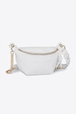 PU Leather Chain Strap Crossbody Bag 