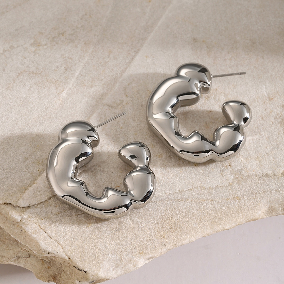 Stainless Steel C-Hoop Earrings 