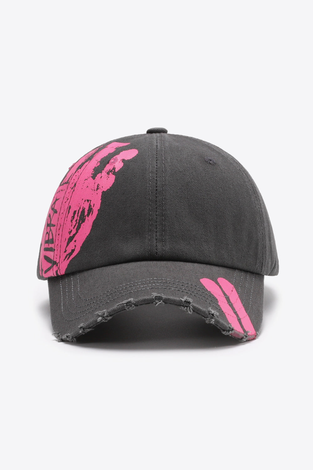 VIBRA Graphic Distressed Adjustable Baseball Cap 