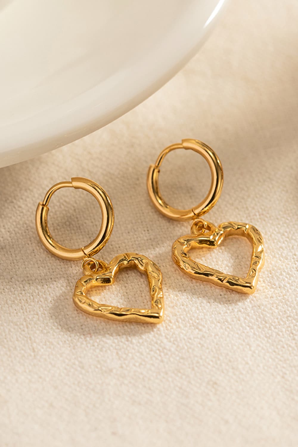 Heart Stainless Steel Drop Earrings 