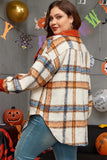 Plus Size Plaid Button Down Jacket 