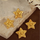 Titanium Steel Star Stud Earrings 