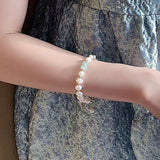 Pearl Green Stone Link Bracelet 