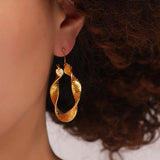 Titanium Steel Twisted Earrings 