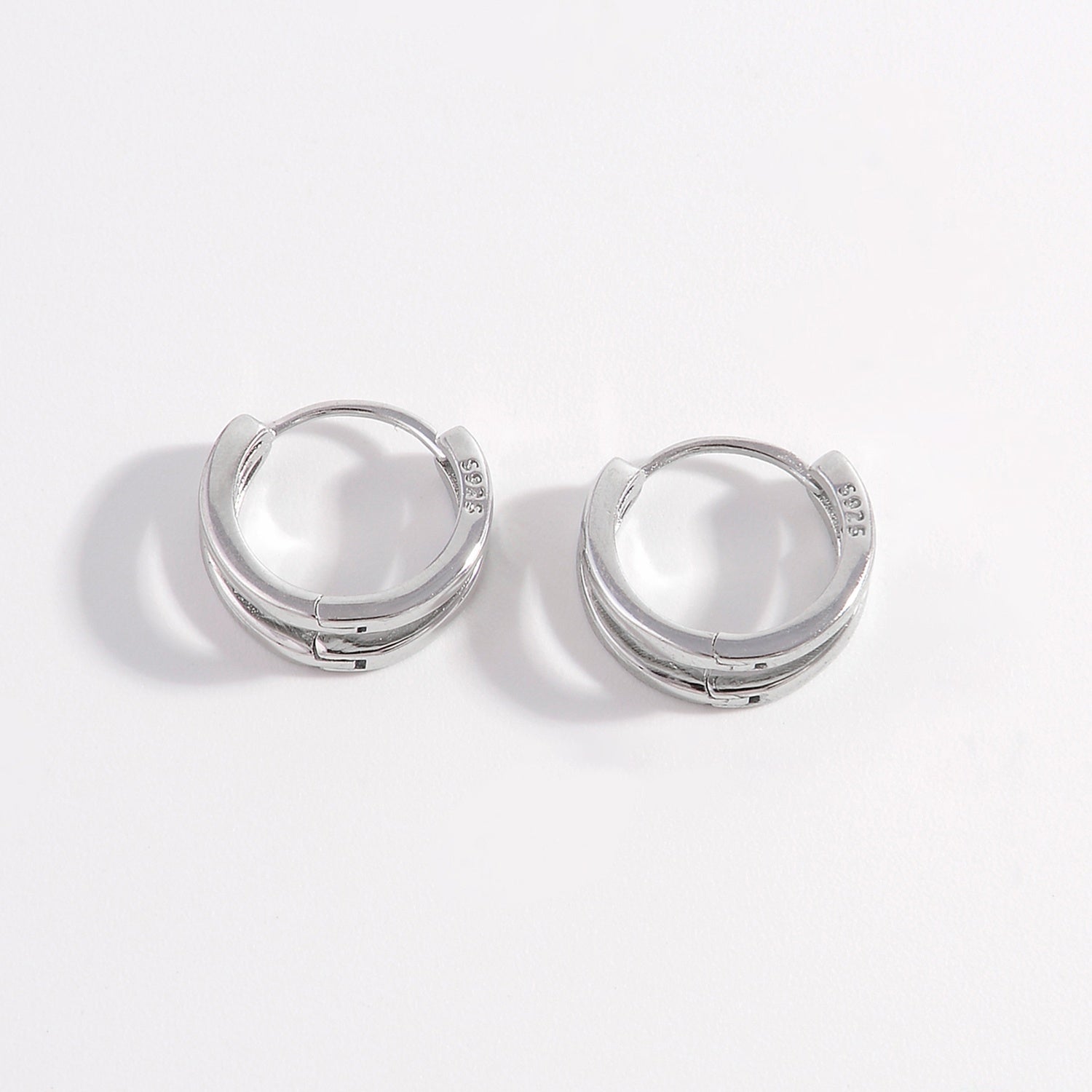 925 Sterling Silver Huggie Earrings 