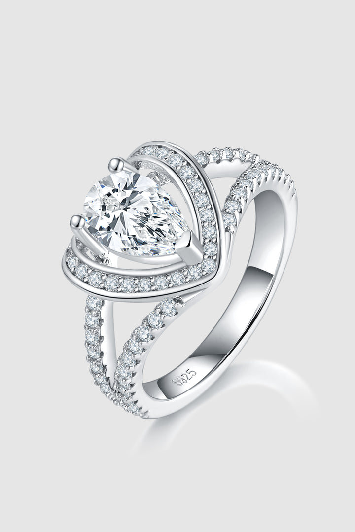 1 Carat Moissanite 925 Sterling Silver Heart Ring Accessories