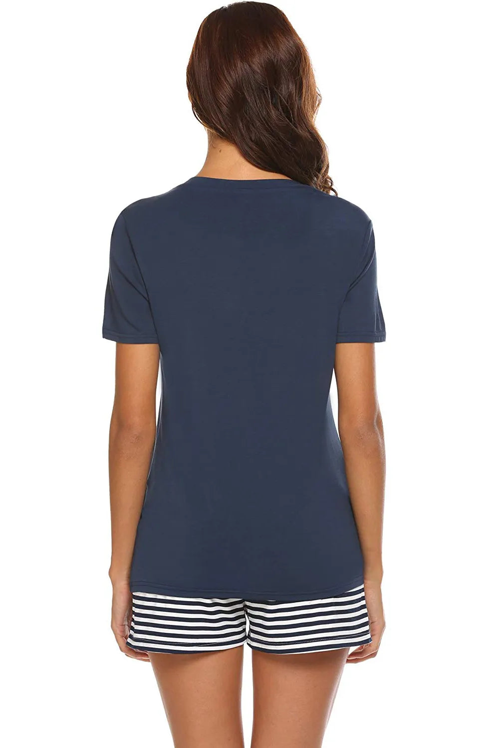 Striped Short Sleeve Top and Shorts Lounge Set Lingerie & Nightwear