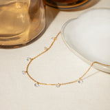 Stainless Steel Rhinestone Pendant Necklace 