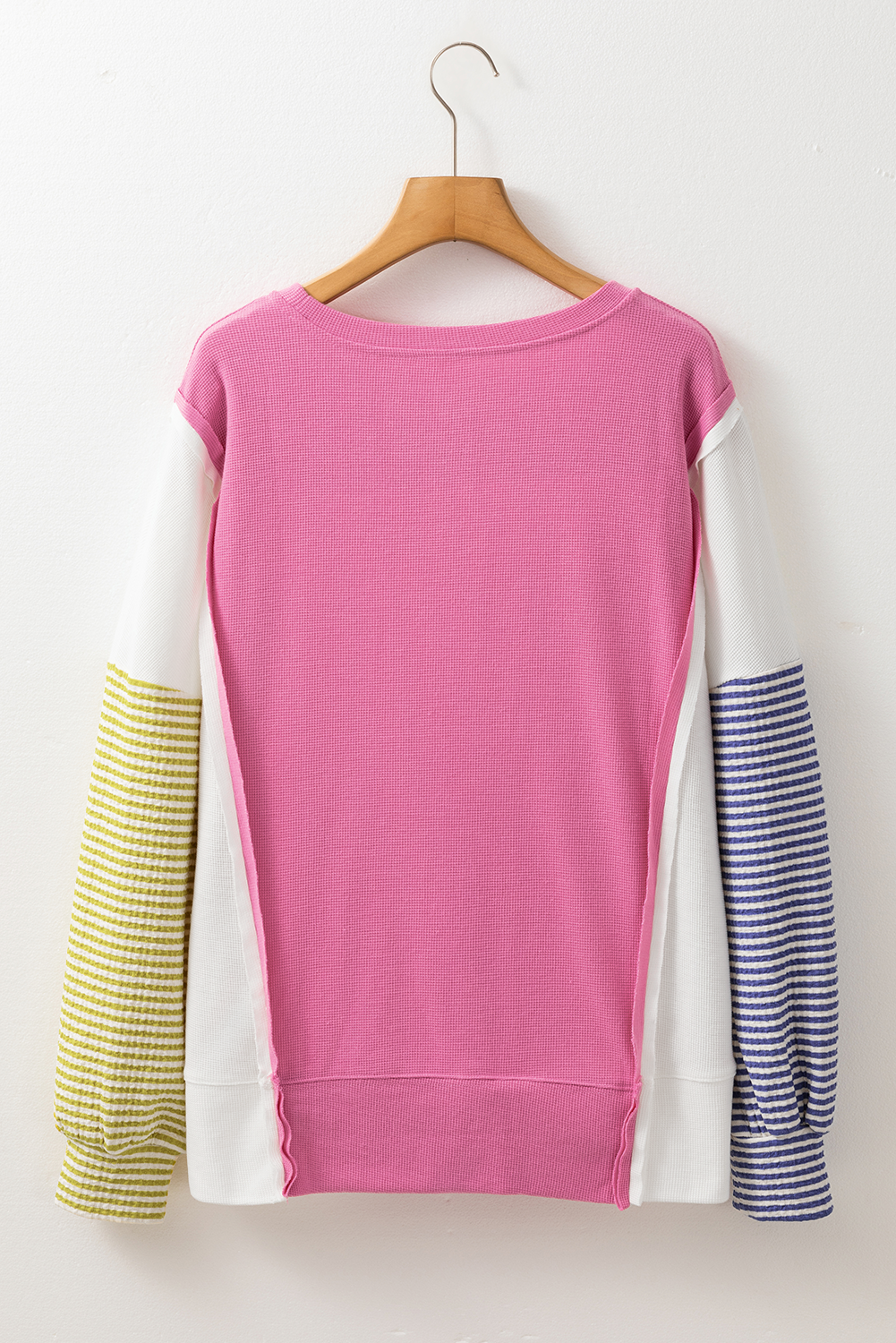 Exposed Seam Contrast Long Sleeve Sweatshirt 