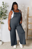 Double Take Full Size Wide Strap Overall with Pockets 