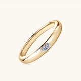 925 Sterling Silver Inlaid Moissanite Ring 