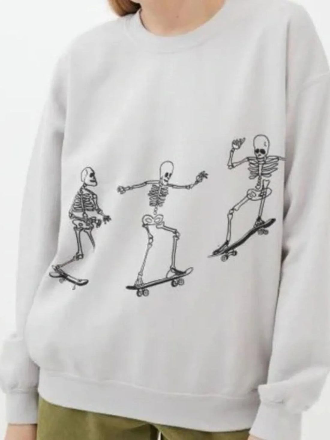 Skeleton Graphic Oversized Sweatshirt 