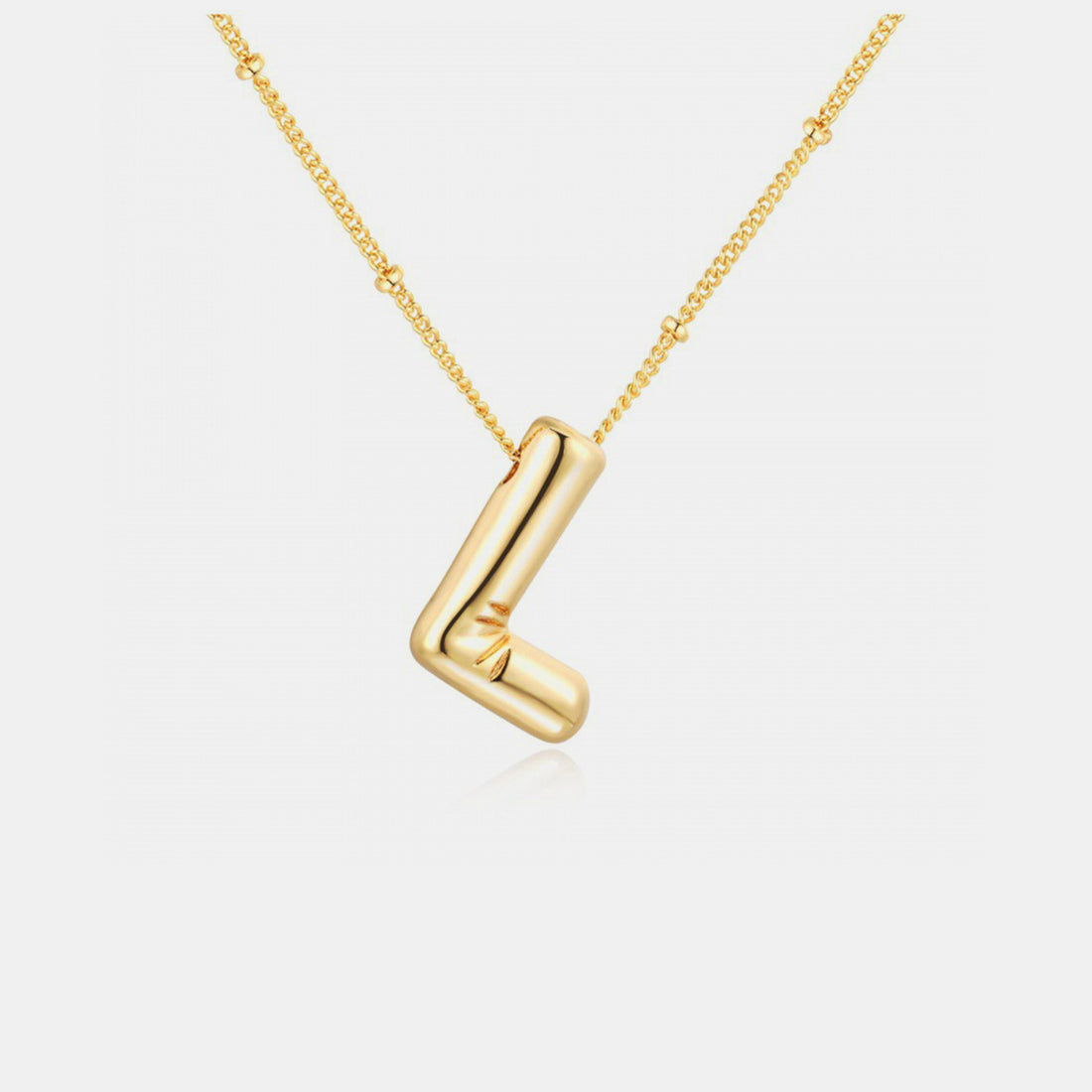 Gold-Plated Bubble Initial Necklace 