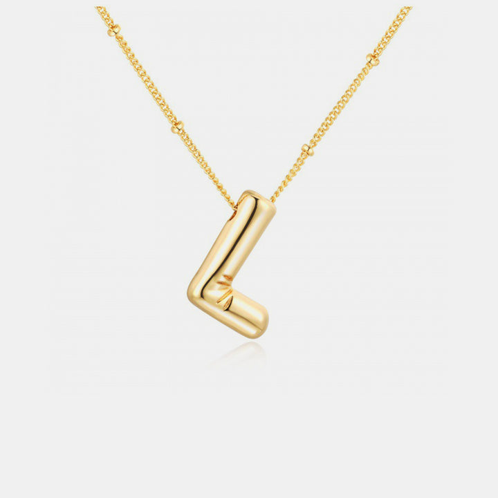 Gold-Plated Bubble Initial Necklace 