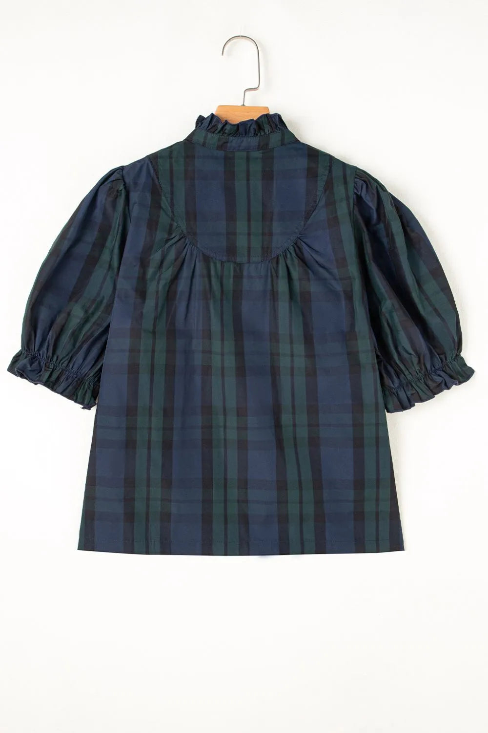 Puff Sleeve Frilled Trim Elegant Blouse 